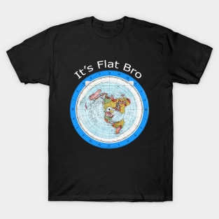 It's Flat Bro - Gleason Flat Earth Map T-Shirt